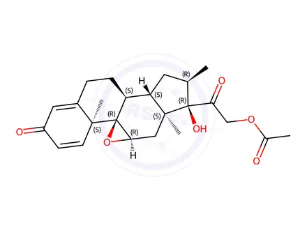 Chemical structure of (11α,16α)-21-(Acetyloxy)-9,11-epoxy-17-hydroxy-16-methylpregna-1,4-diene-3,20-dione