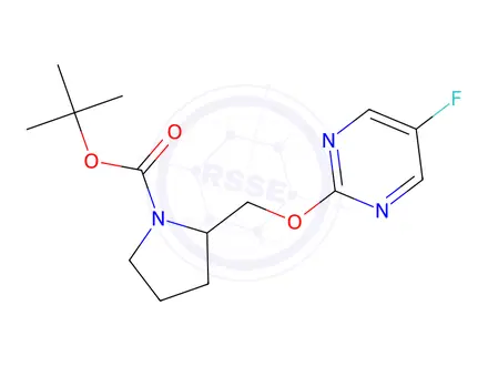 Chemical structure of tert-butyl 2-(((5-fluoropyriMidin-2-yl)oxy)Methyl)pyrrolidine-1-carboxylate