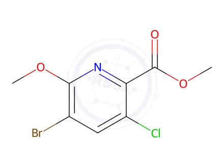 Chemical structure of Methyl 5-bromo-3-chloro-6-methoxypicolinate