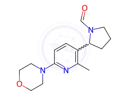 Chemical structure of 2-(2-Methyl-6-morpholinopyridin-3-yl)pyrrolidine-1-carbaldehyde