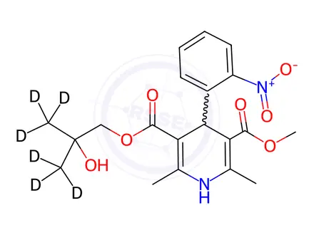 Chemical structure of 4-Hydroxy Nisoldipine-d6