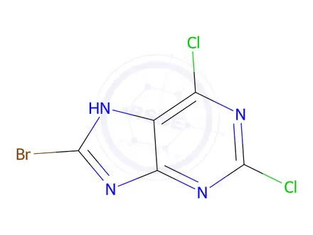 Chemical structure of 8-Bromo-2,6-dichloro-9H-purine