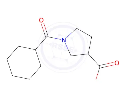 Chemical structure of 1-cyclohexanecarbonylpyrrolidine-3-carboxylic acid