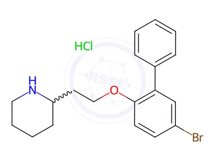 Chemical structure of 2-{2-[(5-Bromo[1,1'-biphenyl]-2-yl)oxy]-ethyl}piperidine hydrochloride