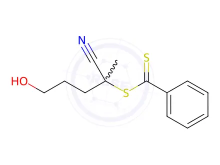 Chemical structure of 4-Cyano-1-hydroxypent-4-yl dithiobenzoate