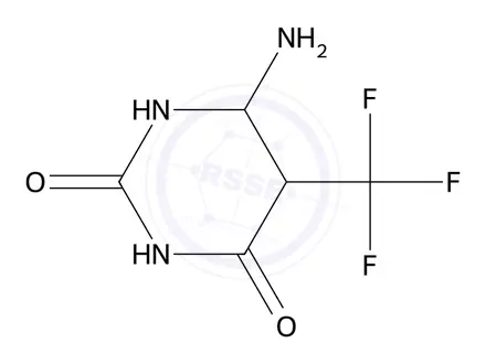 Chemical structure of 6-amino-5-(trifluoromethyl)-1,2,3,4-tetrahydropyrimidine-2,4-dione