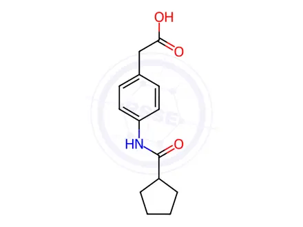 Chemical structure of 2-(4-Cyclopentaneamidophenyl)acetic acid
