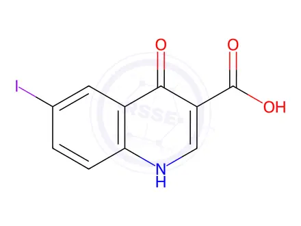 Chemical structure of 6-Iodo-4-oxo-1,4-dihydro-3-quinoline-carboxylic acid