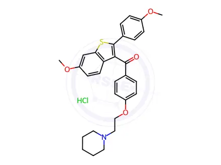 Chemical structure of Raloxifene Bismethyl Ether Hydrochloride Salt