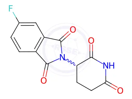 Chemical structure of 2-(2,6-Dioxopiperidin-3-yl)-5-fluoroisoindoline-1,3-dione
