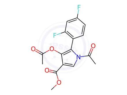 Chemical structure of methyl 4-acetoxy-1-acetyl-5-(2,4-difluorophenyl)-1H-pyrrole-3-carboxylate