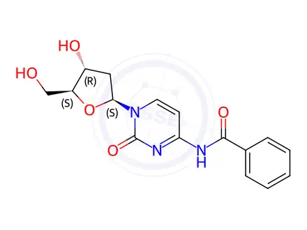 Chemical structure of Benzamide, N-[1-(2-deoxy-β-L-erythro-pentofuranosyl)-1,2-dihydro-2-oxo-4-pyrimidinyl]-
