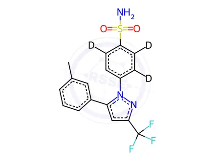 Chemical structure of 4-Desmethyl-3-methyl Celecoxib-d4
