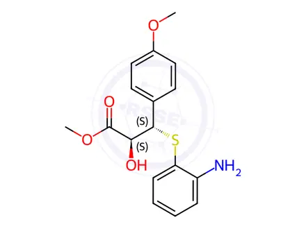 Chemical structure of Methyl (2S,3S)-3-((2-aminophenyl)thio)-2-hydroxy-3-(4-methoxyphenyl)propanoate