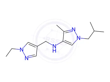 Chemical structure of N-[(1-ethyl-1H-pyrazol-4-yl)methyl]-1-isobutyl-3-methyl-1H-pyrazol-4-amine