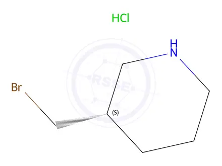 Chemical structure of (S)-3-(bromomethyl)piperidine hydrochloride