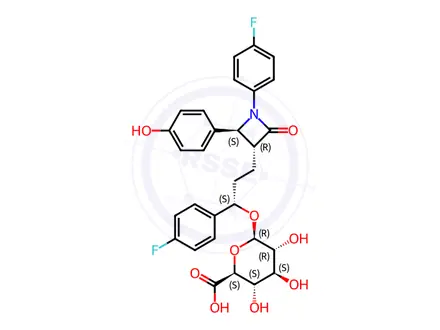 Chemical structure of Ezetimibe hydroxy-β-D-glucuronide