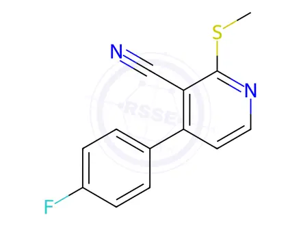 Chemical structure of 4-(4-Fluorophenyl)-2-(methylsulfanyl)pyridine-3-carbonitrile