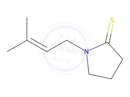 Chemical structure of 2-Pyrrolidinethione, 1-(3-methyl-2-butenyl)-(8CI)