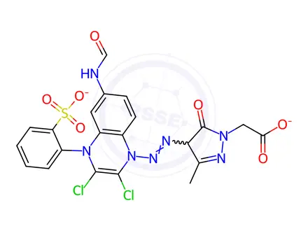 Chemical structure of disodium 4-[[4-(2,3-dichloroquinoxaline-6-carboxamido)-2-sulphonatophenyl]azo]-3-methyl-5-oxo-2-pyrazolin-1-acetate