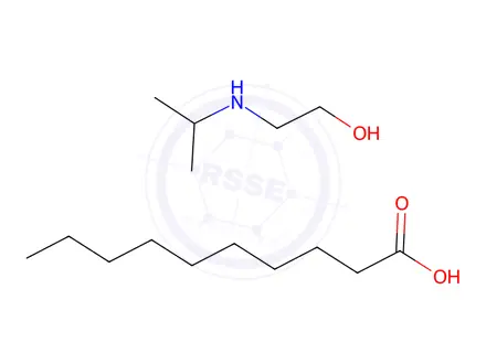 Chemical structure of decanoic acid, compound with 2-(isopropylamino)ethanol (1:1)