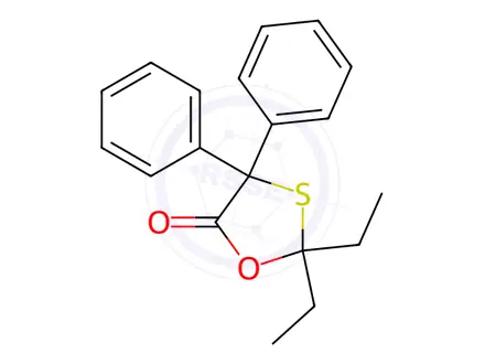 Chemical structure of 2,2-Diethyl-4,4-diphenyl-1,3-oxathiolan-5-one