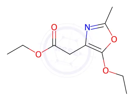 Chemical structure of 4-Oxazoleaceticacid,5-ethoxy-2-methyl-,ethylester(9CI)