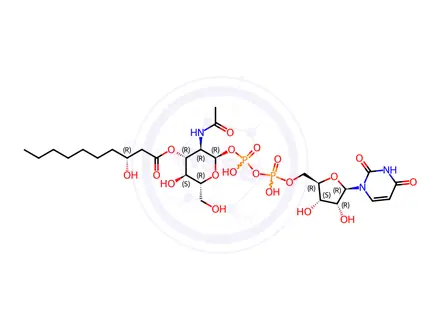 Chemical structure of UDP-3-O-(R-3-hydroxydecanoyl)-GlcNAc