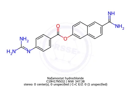 Chemical structure of Nafamostat