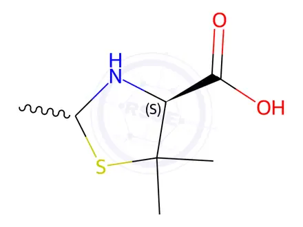Chemical structure of (4S,2RS)-2,5,5-TRIMETHYLTHIAZOLIDINE-4-CARBOXYLIC ACID