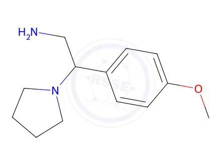 Chemical structure of 2-(4-Methoxyphenyl)-2-(pyrrolidin-1-yl)ethan-1-amine