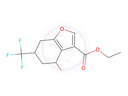 Chemical structure of Ethyl 4-hydroxy-6-(trifluoromethyl)-4,5,6,7-tetrahydrobenzofuran-3-carboxylate