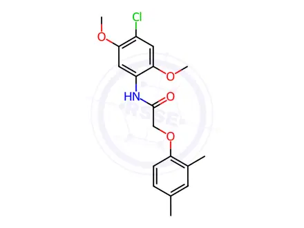 Chemical structure of N-(4-chloro-2,5-dimethoxyphenyl)-2-(2,4-dimethylphenoxy)acetamide