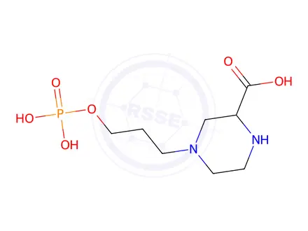 Chemical structure of 3-(2-carboxypiperazine-4-yl)propyl-1-phosphate