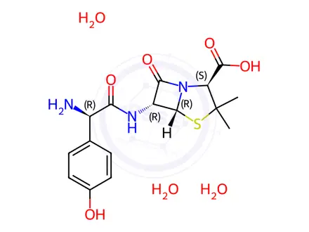 Chemical structure of Amoxicillin trihydrate