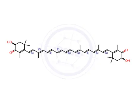 Chemical structure of (rac/meso)-Astaxanthin (7542-45-2)