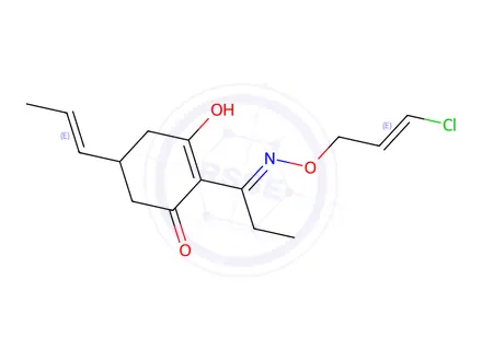 Chemical structure of 2-(1-((((E)-3-Chloroallyl)oxy)imino)propyl)-3-hydroxy-5-((E)-prop-1-en-1-yl)cyclohex-2-en-1-one