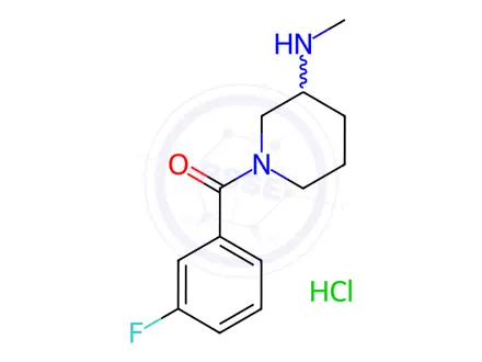 Chemical structure of (3-Fluorophenyl)(3-(methylamino)piperidin-1-yl)methanone hydrochloride