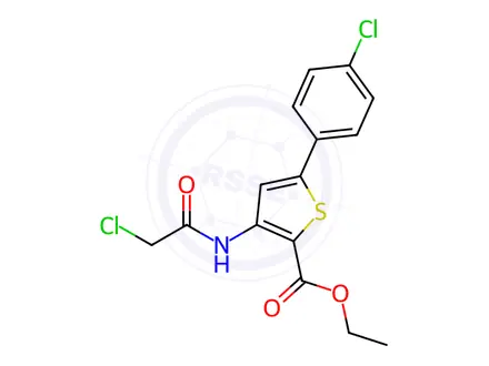 Chemical structure of ethyl 3-[(chloroacetyl)amino]-5-(4-chlorophenyl)thiophene-2-carboxylate
