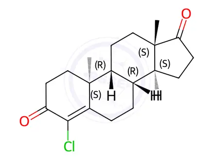 Chemical structure of (9β,10α)-4-Chloro-Androst-4-ene-3,17-dione