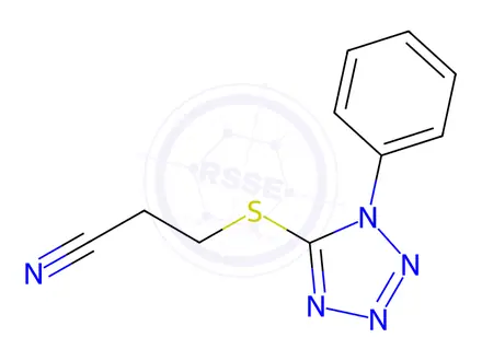 Chemical structure of 3-[(1-phenyl-1H-tetrazol-5-yl)thio]propiononitrile