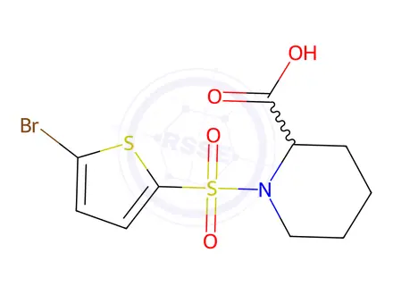 Chemical structure of 1-[(5-Bromothiophen-2-yl)sulfonyl]piperidine-2-carboxylic acid