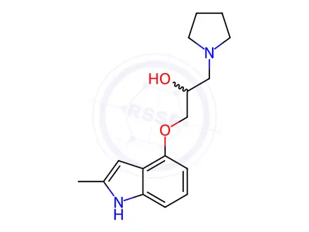 Chemical structure of 1-((2-Methyl-1H-indol-4-yl)oxy)-3-(pyrrolidin-1-yl)propan-2-ol