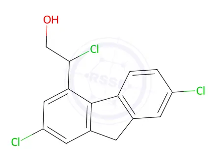 Chemical structure of 2-Chloro-2-(2,7-dichloro-9H-fluoren-4-yl)ethan-1-ol