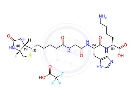 Chemical structure of Biotinoyl-Tripeptide-1 trifluoroacetate
