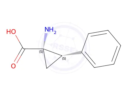 Chemical structure of (1S,2S)-1-Amino-2-phenylcyclopropanecarboxylic acid