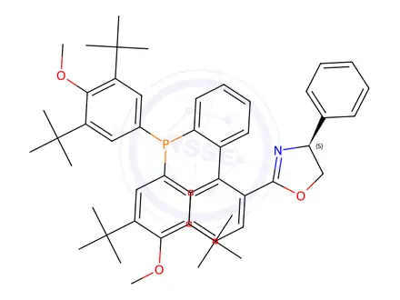 Chemical structure of (S)-2-(2'-(bis(3,5-di-tert-butyl-4-methoxyphenyl)phosphanyl)-[1,1'-biphenyl]-2-yl)-4-phenyl-4,5-dihydrooxazole