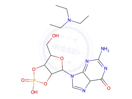 Chemical structure of Guanosine 2,3-Cyclic Monophosphate Triethylamine Salt