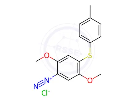 Chemical structure of P-DIAZO(4'-TOLYL)MERCAPTO-2,5-DIMETHOXY BENZENE ZINC CHLORIDE SALT