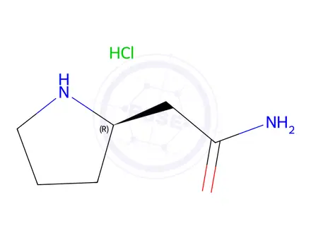 Chemical structure of (R)-2-(Pyrrolidin-2-yl)acetamide hydrochloride